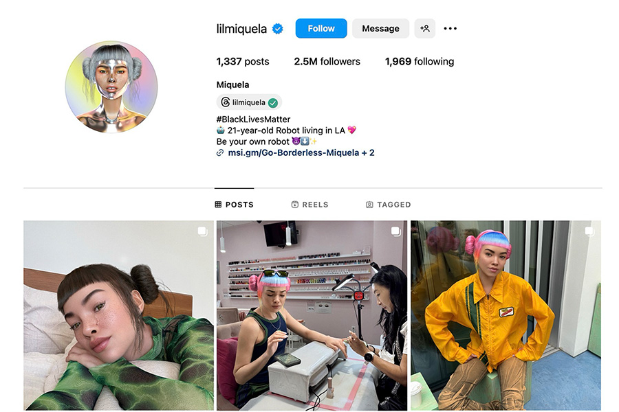 lilmiquela, ai, girl, influencers, виртуальный блогер, ии, инфлюенсер